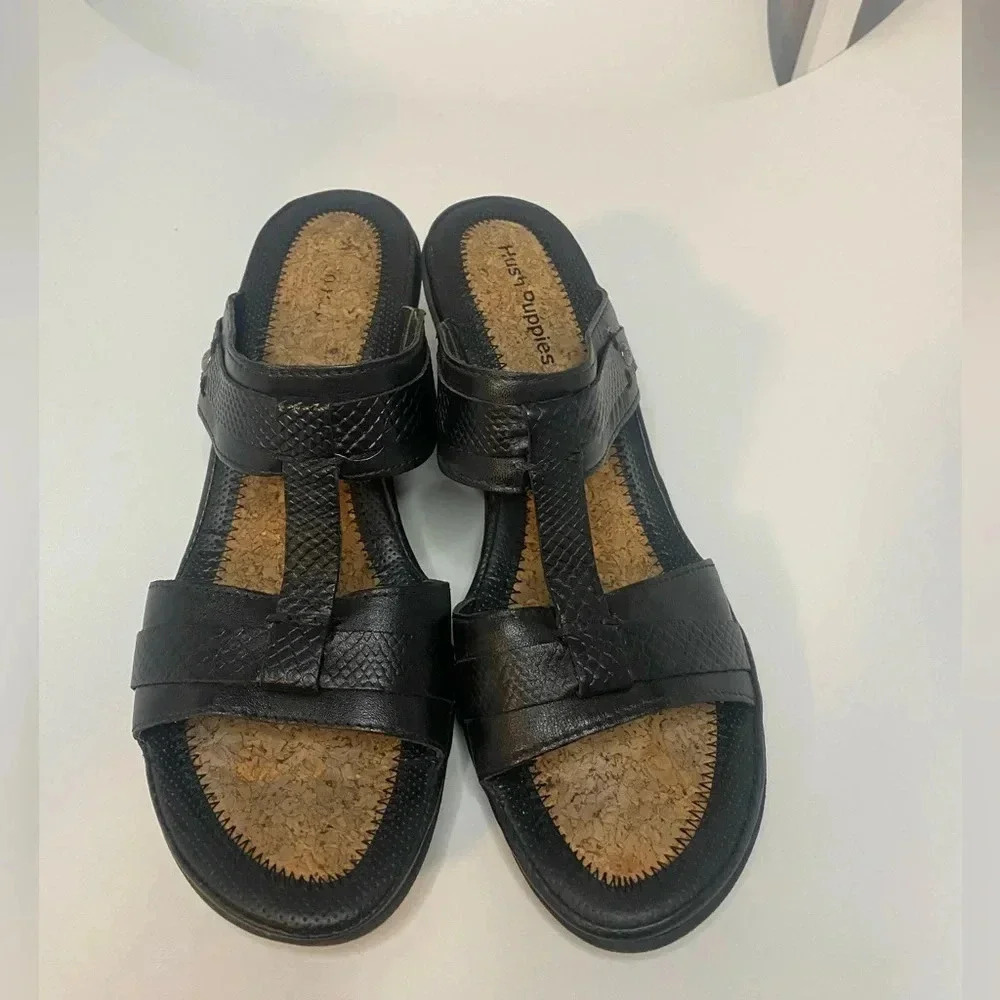 Hush Puppies - Black Wedge sandals - 9.5 - Picture 2 of 6